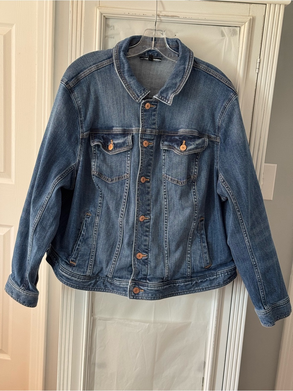 Talbots Blue Denim Trucker Jacket Medium Wash Size 3X
